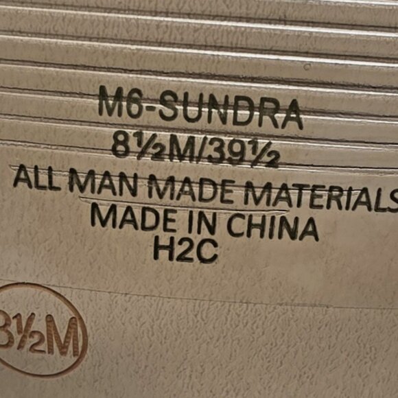 Beige Nude Patent Platform Open Toe Block Heel Sandal Womens 8.5 Baddie Chunky - Picture 9 of 11